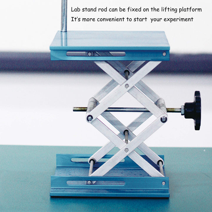 Lift Table Lab Stand Lifter Scientific Scissor Lifting Jack Platform 8&#39;&#39;X 8&#39;&#39; Aluminium Oxide