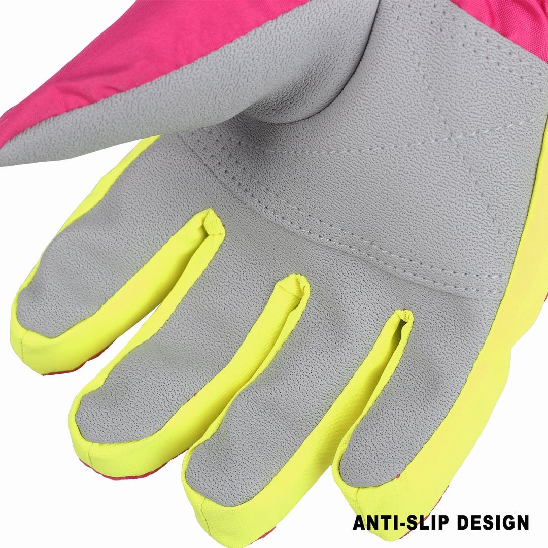 Kids Winter Snow Ski Gloves Children Snowboard Gloves for Boys Girls (Pink-3, M)