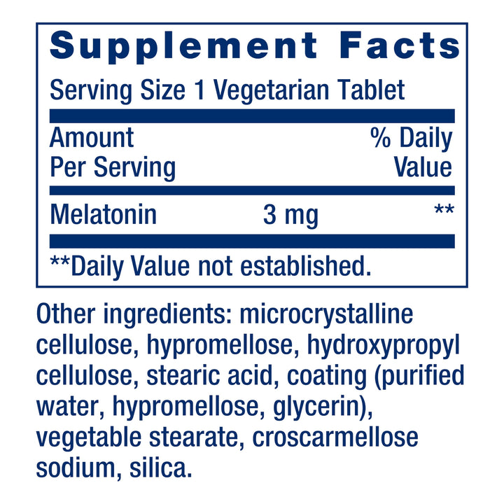 Melatonin 6 Hour Timed Release 3 mg - For Circadian Rhythm &amp; Immune Function, Cellular and DNA Health - Sleep Supplement - Non-GMO, Gluten-Free - Vegetarian Tablets, 60 Count