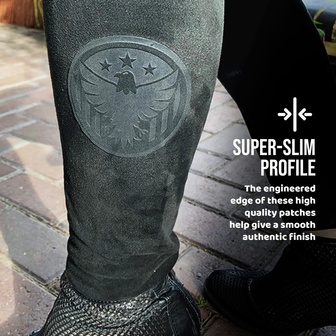 MastaPlasta Instant Self-Adhesive Premium Suede and Velvet Repair Patch. Tan Suede Eagle 3-INCH Diameter (8cm). Upholstery Quality Patches for Sofas, Car Interiors, Bags, Jackets &amp; More