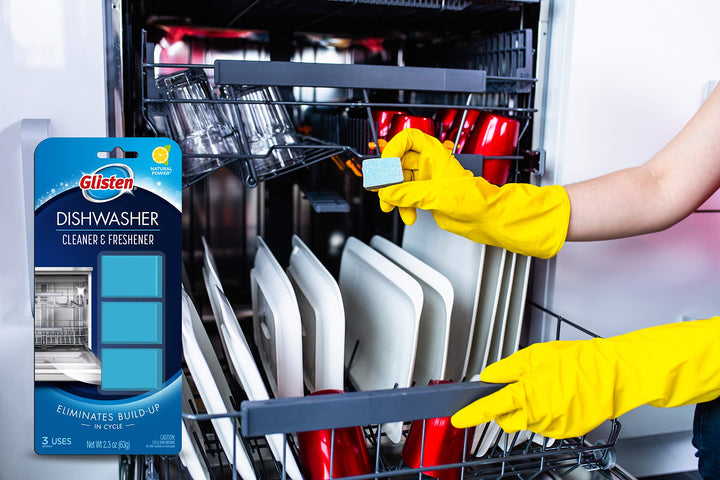 Glisten DT0312T Dishwasher Cleaner & Freshener, 3 Tablets, Clear