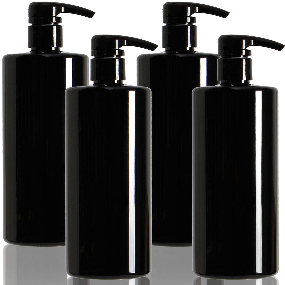 Youngever 4 Pack Pump Bottles for Shampoo, Empty Shampoo Pump Bottles, Plastic Cylinder with Lockdown-Leak Proof-Pumps (24 Ounce)
