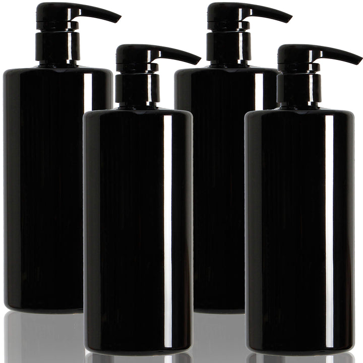 Youngever 4 Pack Pump Bottles for Shampoo, Empty Shampoo Pump Bottles, Plastic Cylinder with Lockdown-Leak Proof-Pumps (24 Ounce)