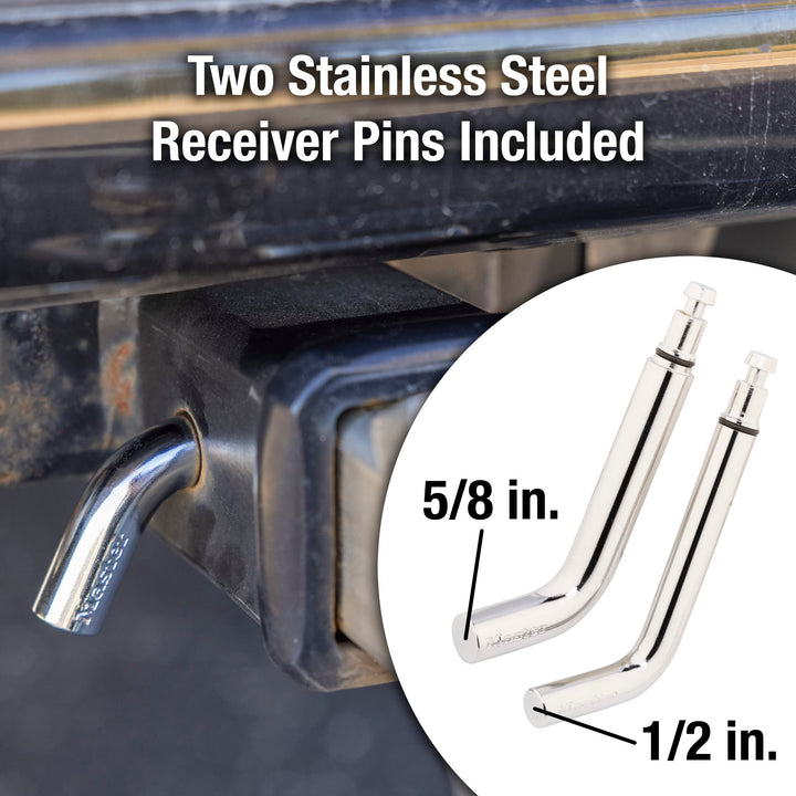 Receiver Lock, 1/2 in. and 5/8 in. Swivel Head, Weather Resistant Trailer Coupler Locking Hitch Pin with Keys for Protecting Trailers, RVs, 2866DAT