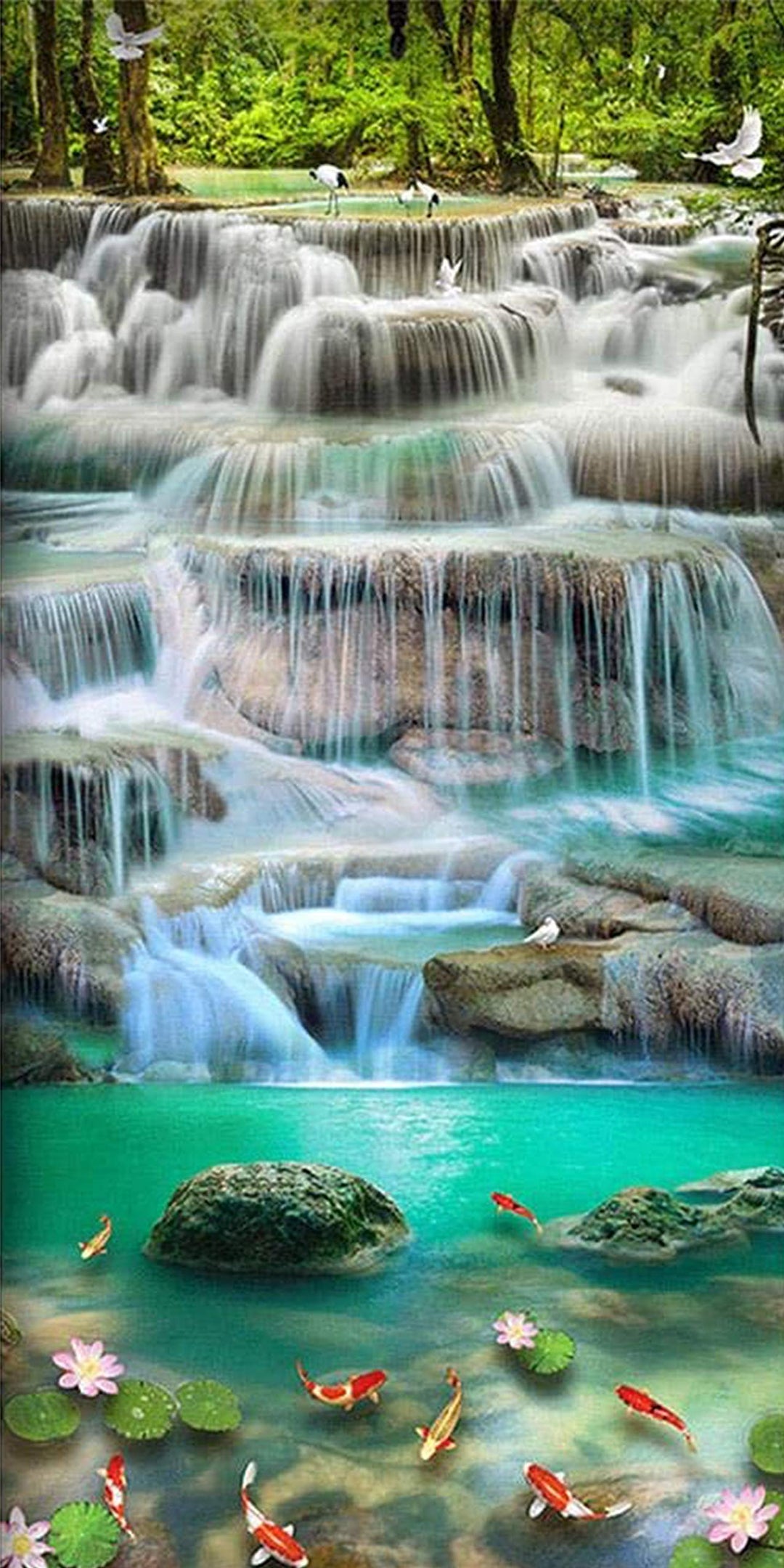 Diamond Painting Kits for Adults, DIY Large 5D Diamond Painting Waterfall (31.5 x 15.7 inch) Paint by Number with Gem Art Drill Diamond Painting Kits for Kids for Home Wall Decor