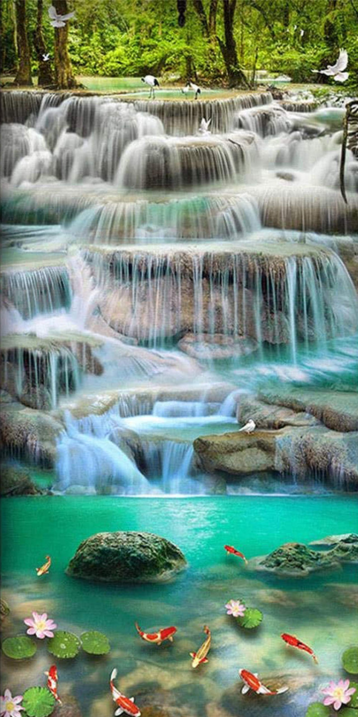 Diamond Painting Kits for Adults, DIY Large 5D Diamond Painting Waterfall (31.5 x 15.7 inch) Paint by Number with Gem Art Drill Diamond Painting Kits for Kids for Home Wall Decor