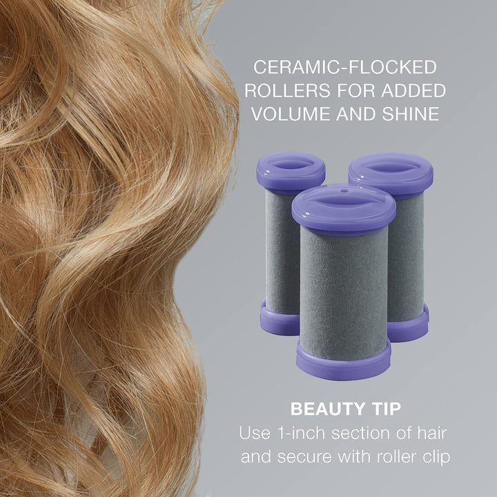CONAIR INFINITIPRO Ceramic Flocked Hot Roller Set with Cord Reel and 20 Hair Rollers