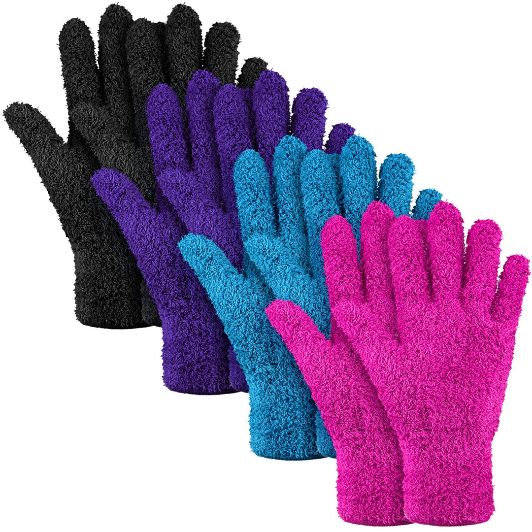 4 Pairs Microfiber Dusting Gloves Washable Reusable Cle