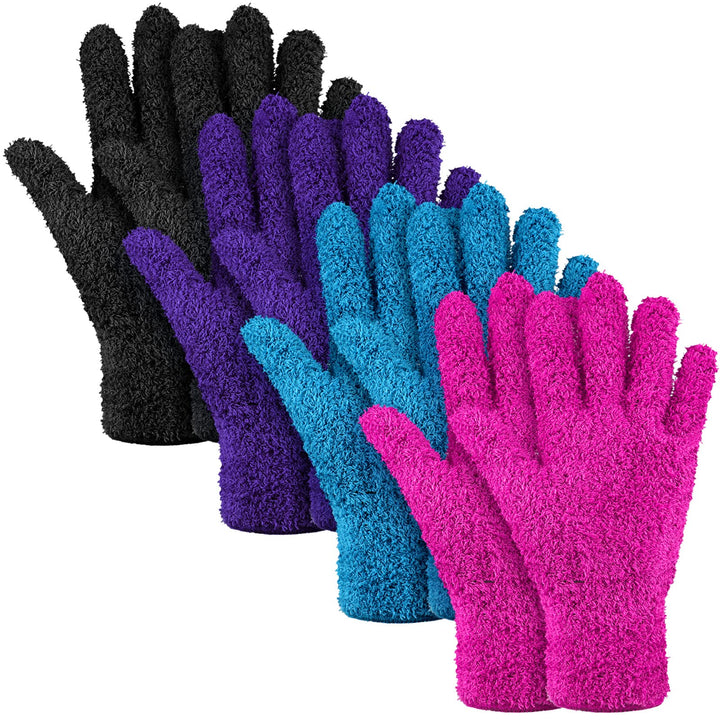 4 Pairs Microfiber Dusting Gloves Washable Reusable Cle