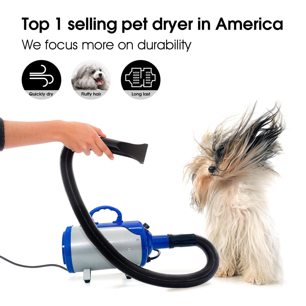 Groomer Partner Pet Hair Force Dryer Dog Grooming Blower with Heater (Blue)