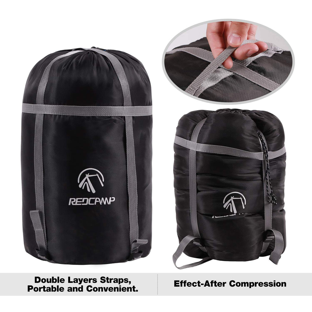 Sleeping Bag Stuff Sack, Compression Sack, Great for Backpacking and Camping Black L