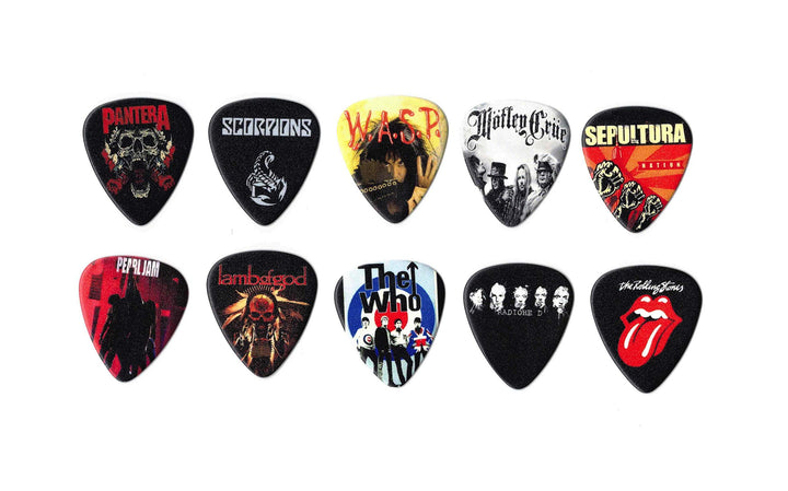 Rock Bands Vol 3 Guitar Picks (10 picks in a packet) | Sepultura, Motley Crue &amp; many more