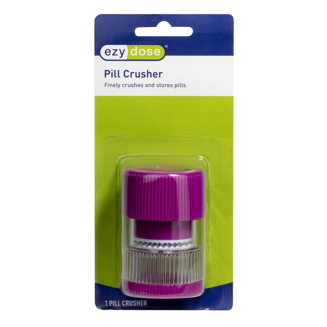 EZY DOSE Pill Crusher, Crushes Pills, Vitamins, Tablets, Storage Compartment, Removable Drinking Cup, Portable Design, Designed for Travel, Color May Vary, BPA Free