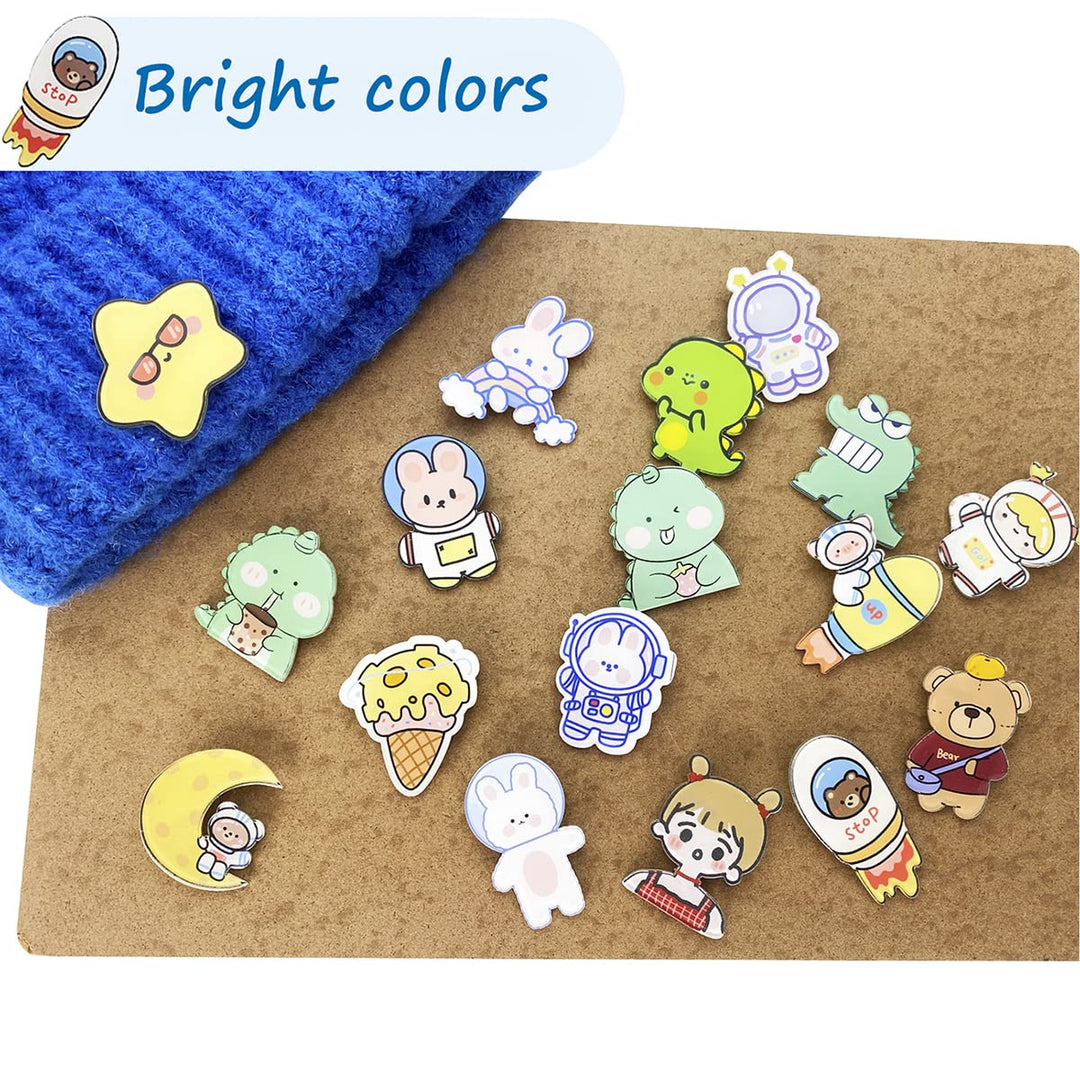35 Pieces Acrylic Pins,Cute Pins for Backpacks Aesthetic Pins Backpack Cartoon Pins for DIY Clothing,Backpacks, Bags, Hoodies, Hats,