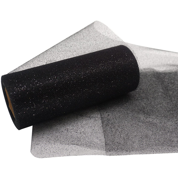 Sliver Glitter Tulle Rolls, 6 Inch by 25 Yards Sparkle 