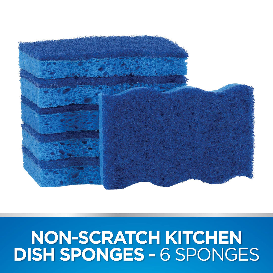 Dawn Non-Scratch Scrubber Sponges, Blue, 6 ea