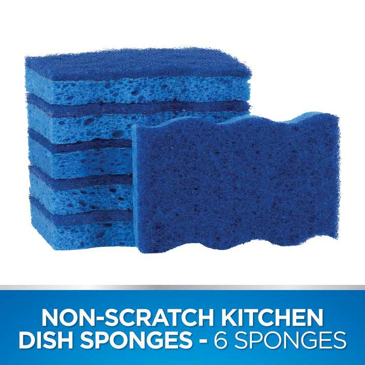 Dawn Non-Scratch Scrubber Sponges, Blue, 6 ea