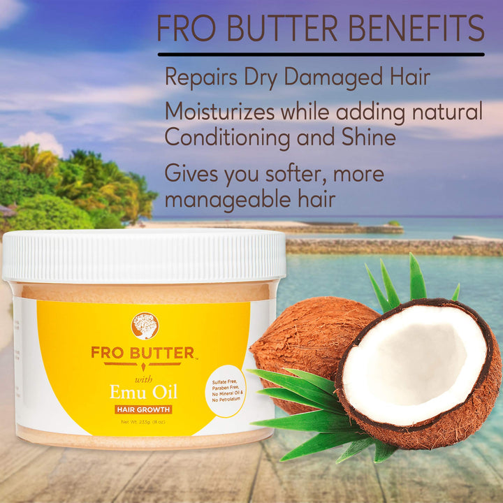 with Emu Oil-All Natural and Organic Hair Butter