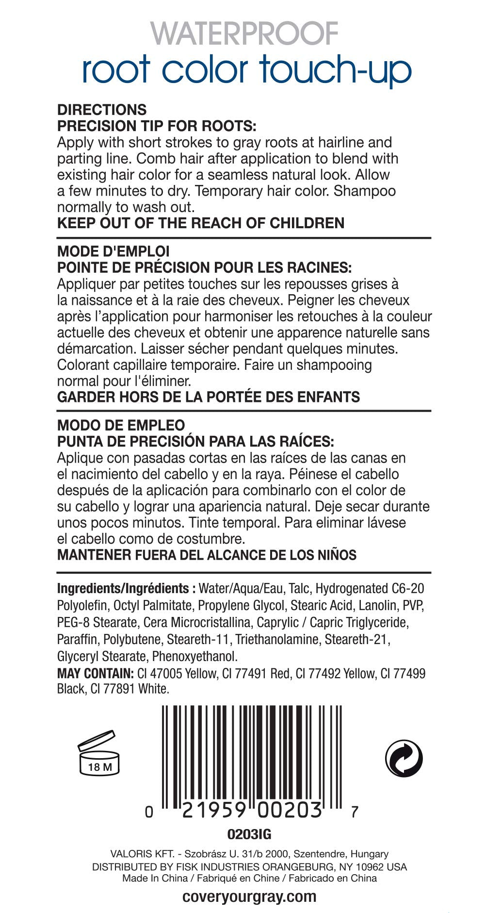 Waterproof Root Color Touch up - Black