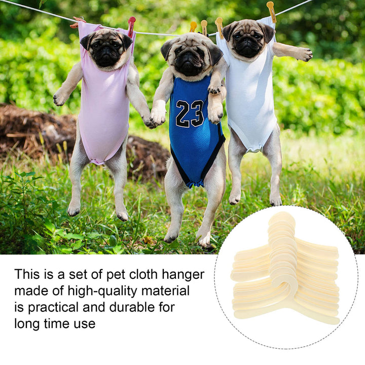 20pcs Pet Apparel Hangers Puppy Cat Kitten Clothes Hanger Plastic Pet Hanger Doll Hanger for Small Dog Clothing - 7.4 x 3.3 x 0.08 inches