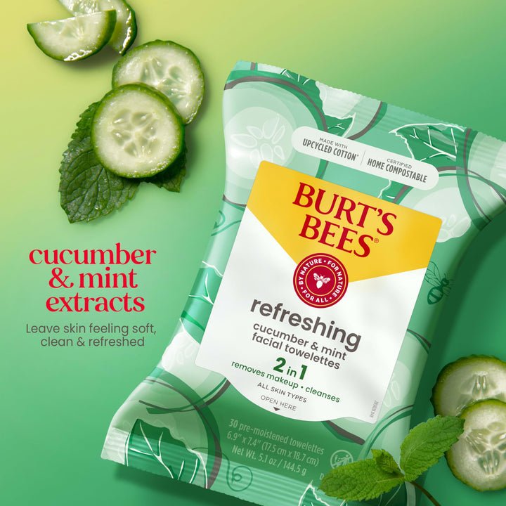 Burt&#39;s Bees Sensitive Facial Cleansing Towelettes with Cucumber and Sage - 30 Count