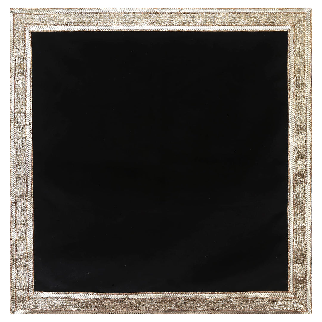 Black Velvet Cloth with Golden Shinny Border, Aasan, Alter, Altar, Tarot Table Cloth Holy Square Tablecloth