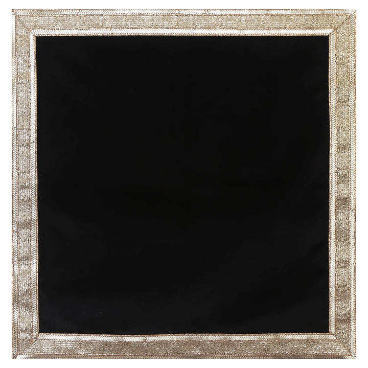 Black Velvet Cloth with Golden Shinny Border, Aasan, Alter, Altar, Tarot Table Cloth Holy Square Tablecloth
