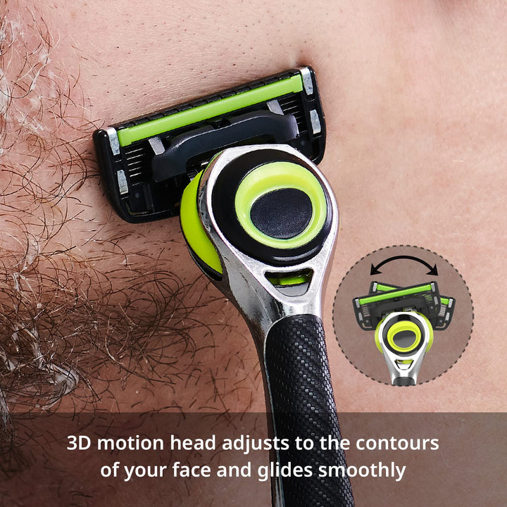 Dorco Pace 6 Pro 3D Motion Razor System - 1 Handle + 9 