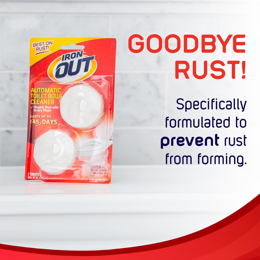 Iron OUT Automatic Toilet Bowl Cleaner, Helps Remove and Prevent Rust Stains in Toilet Bowls and Tanks, 6 Tablets