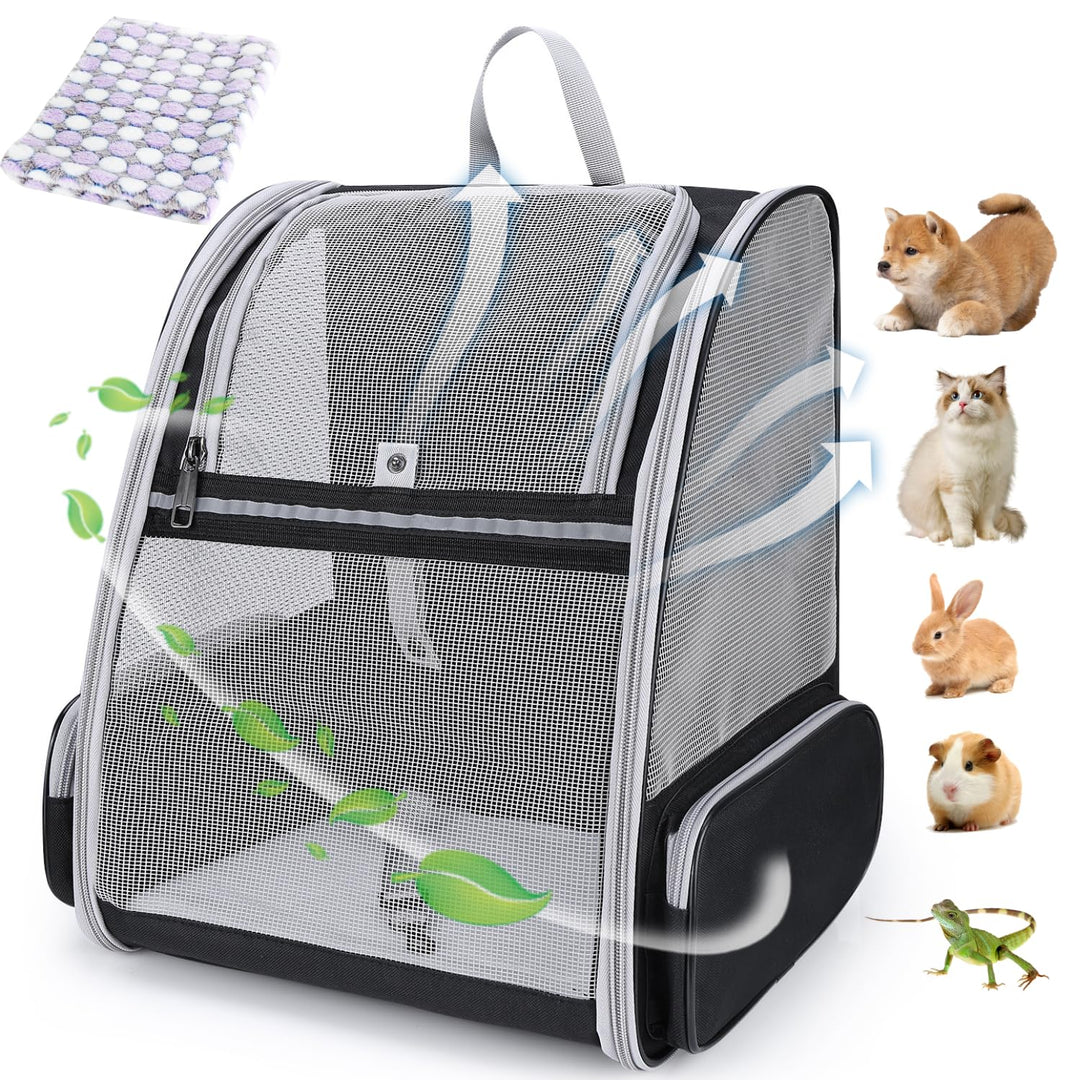 Lollimeow Cat Backpack Carrier, Ideal for Small Animals &amp; Puppies, Outdoor Adventures, Vet Transport. Fully Ventilated Design for Ultimate Comfort On-The-Go