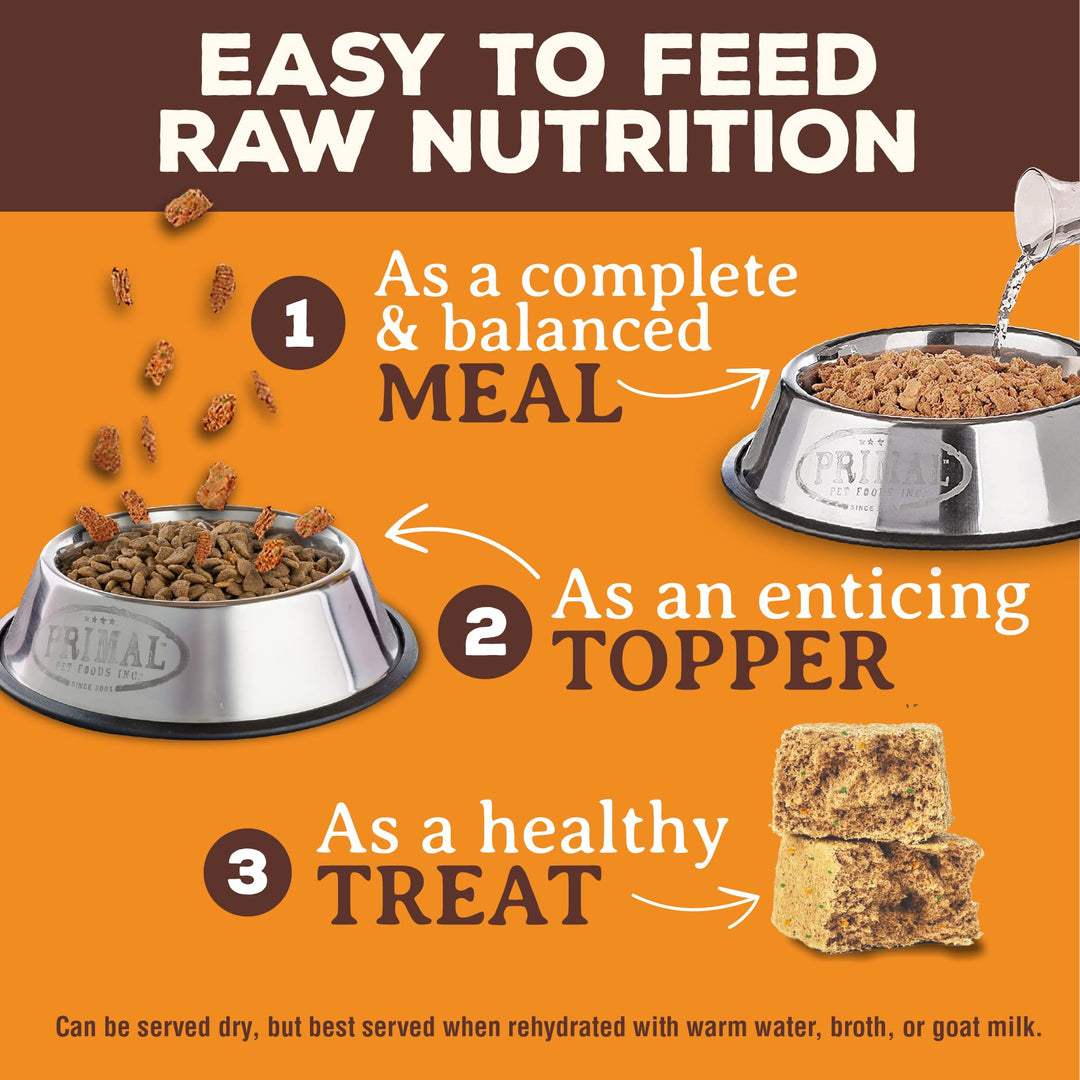 Primal Freeze Dried Raw Dog Food Nuggets, Beef, Complete &amp; Balanced Meal, Also Use as Topper or Treat, Premium, Healthy, Grain Free, High Protein Raw Dog Food, 14 oz