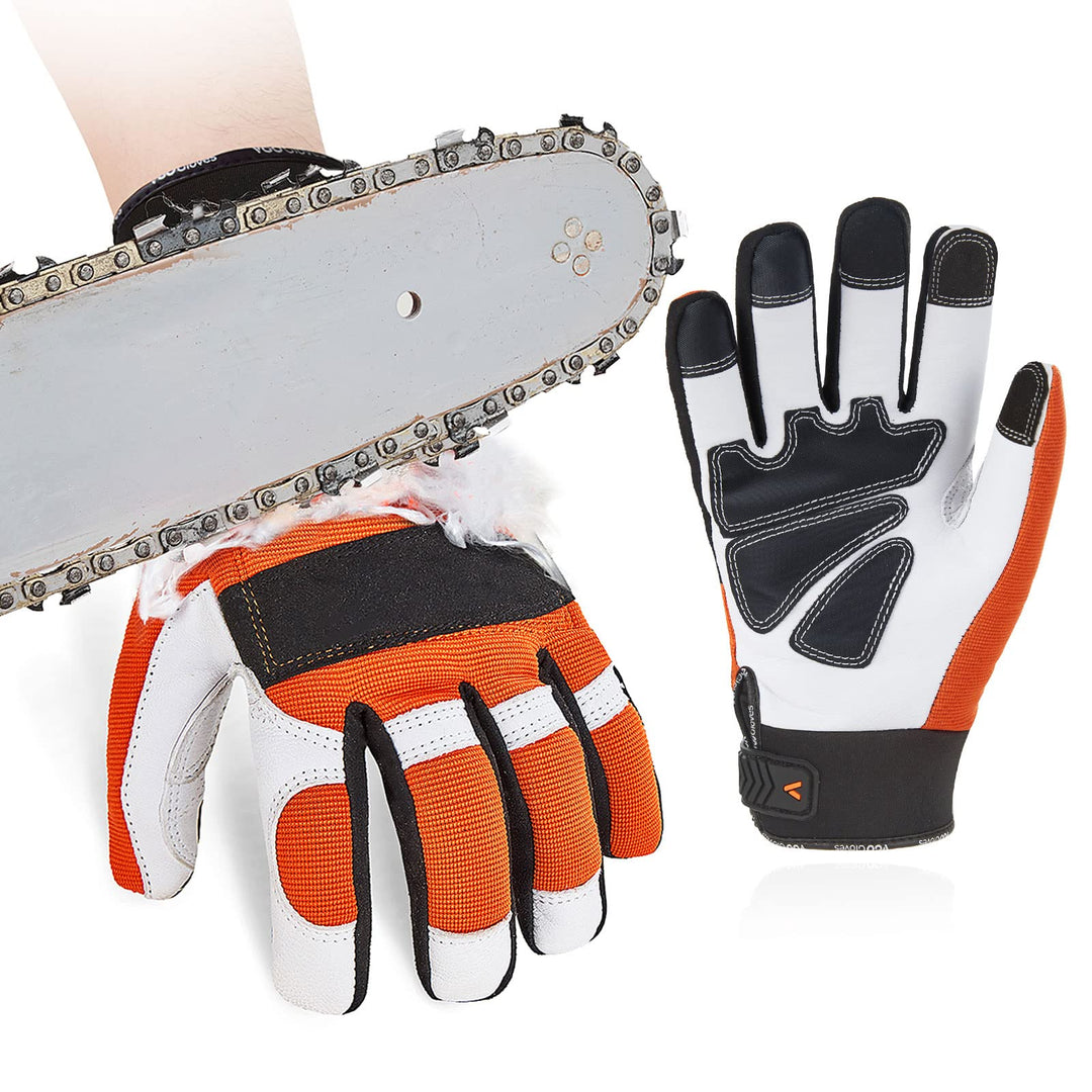 Vgo... Chainsaw Gloves Cut Resistant 12-Layer, Work Glo