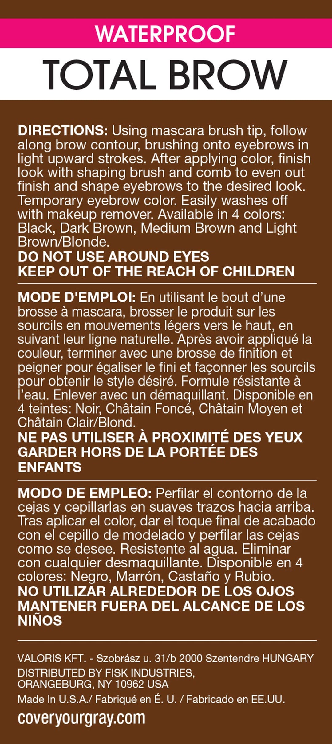 Total Brow Eyebrow Sealer and Color - Dark Brown