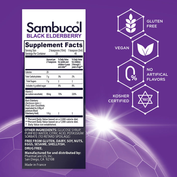 Sambucol Black Elderberry Syrup for Kids - Elderberry E