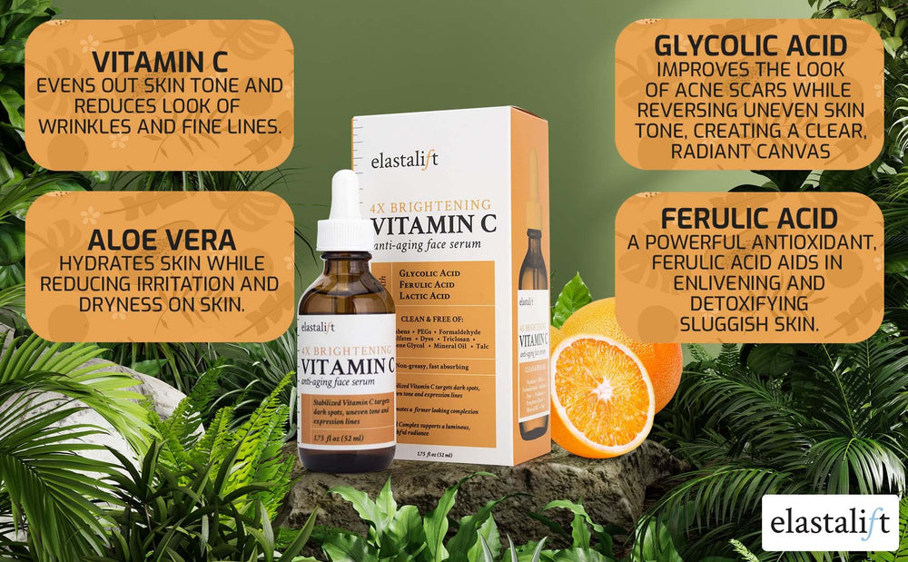 Bonus size 1.75 fl oz Vitamin C Serum for Age Spots, Wrinkles, Expression Lines. Anti-Aging Serum w/Vitamin C & Hyaluronic Acid brightens skin & helps promote a healthier skin complexion