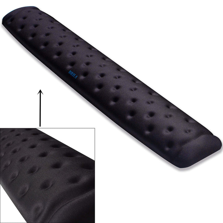 Keyboard Wrist Rest Support Cushion Pad for Computer, Laptop, Office Work, PC Gaming - Memory Foam Gel with Massage Holes Design - Non-Slip Easy Typing Wrist Pain Relief (Black Keyboard Pad)