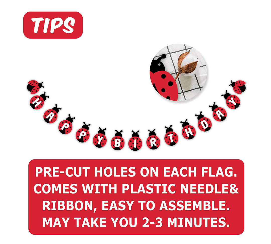 Black &amp; White Birthday Banner, Happy Bday Pennant Decorations, Black Birthday Party Sign