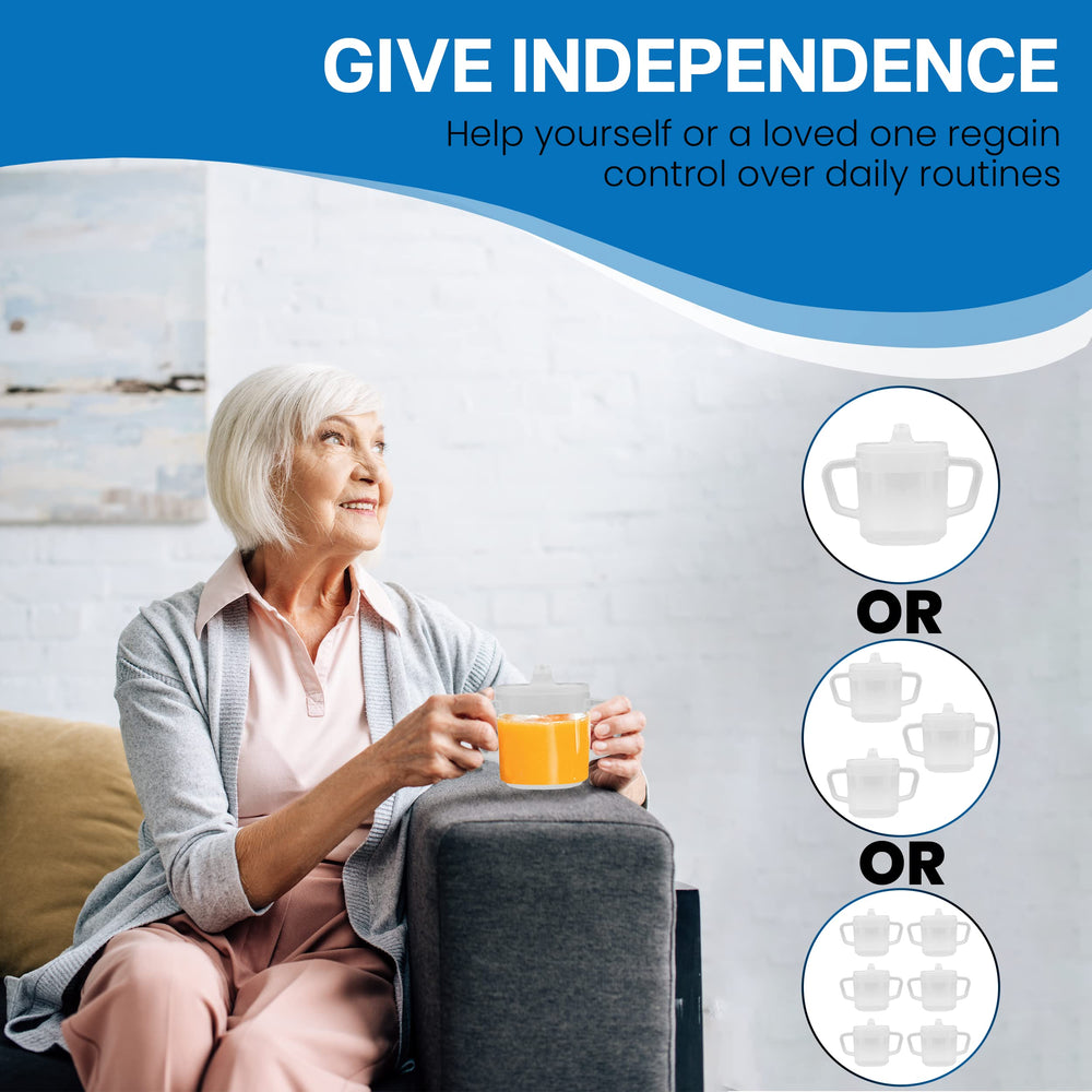 Small Two-Handle 8oz Adaptive Sippy Cup Mug for Elderly