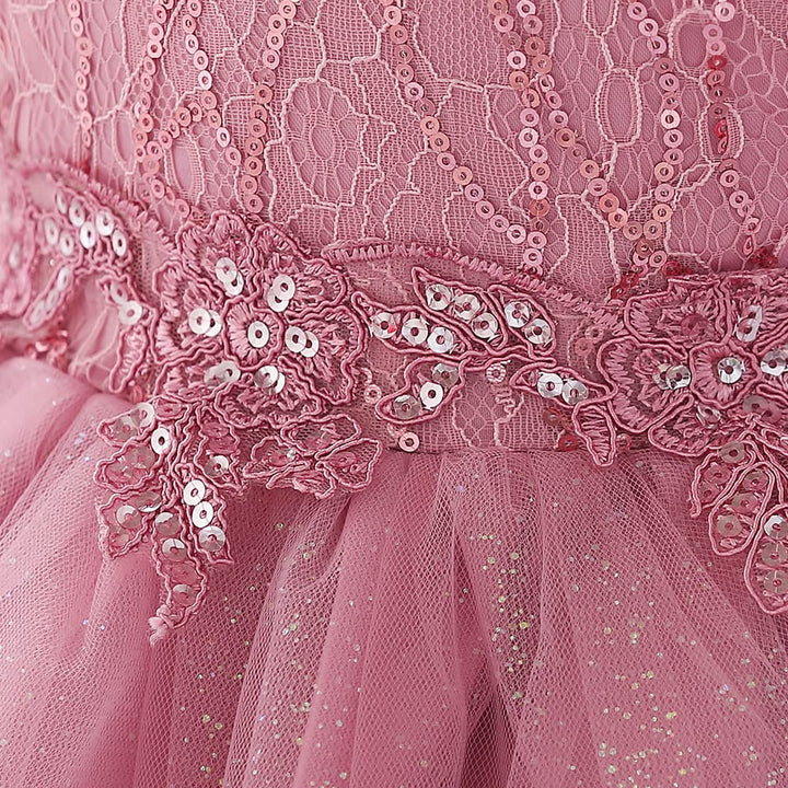 Baby Toddler Lace Dress Girls First Baptism Elegant Emb