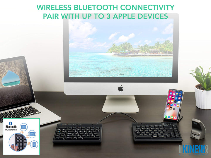 Freestyle2 Blue Wireless Ergonomic Keyboard for Mac (9 Standard Separation), Dark Gray