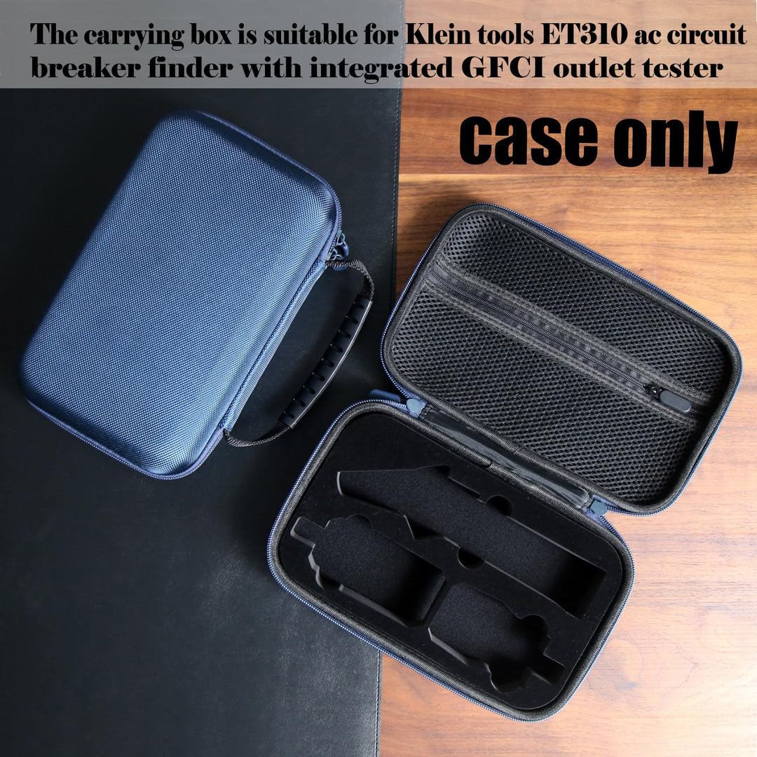 Case Compatible with Klein ET310 Tool AC Circuit Breaker Finder and RT250, Electrical Tools Bag storage Organizer with Zipper Mesh Pocket for Integrated GFCI Outlet Tester and Accessories (Box Only)