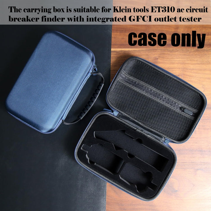 Case Compatible with Klein ET310 Tool AC Circuit Breaker Finder and RT250, Electrical Tools Bag storage Organizer with Zipper Mesh Pocket for Integrated GFCI Outlet Tester and Accessories (Box Only)