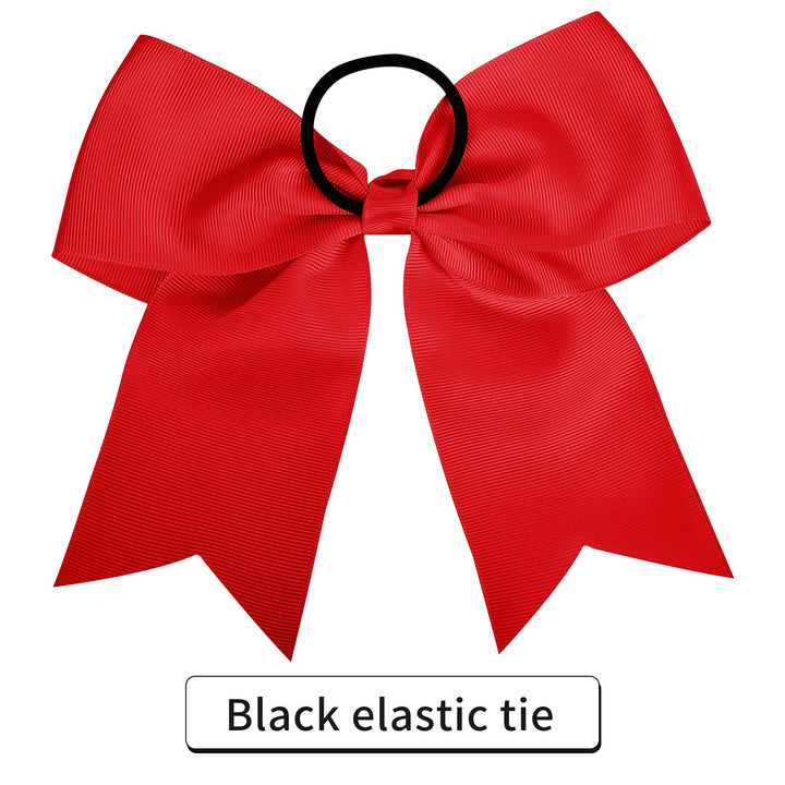 12 Pcs Large Cheer Bows 8 Bulk Hair Bow Accessories with Ponytail Holder for Girls High School College Cheerleading