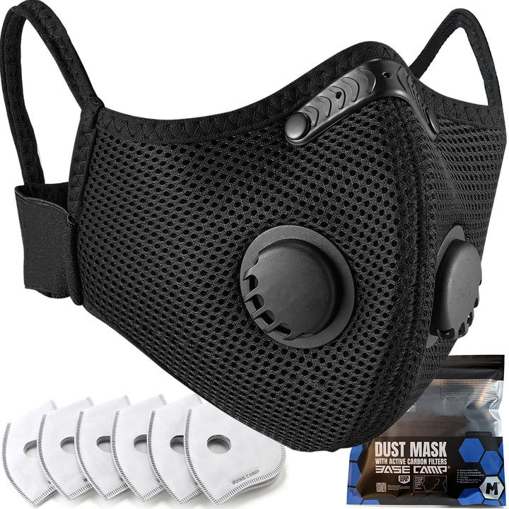M Plus Dust Mask, Breathable Reusable Face Mask with 6 Activated Carbon Filters for Woodworking Construction Mowing Grinding (Modern1)
