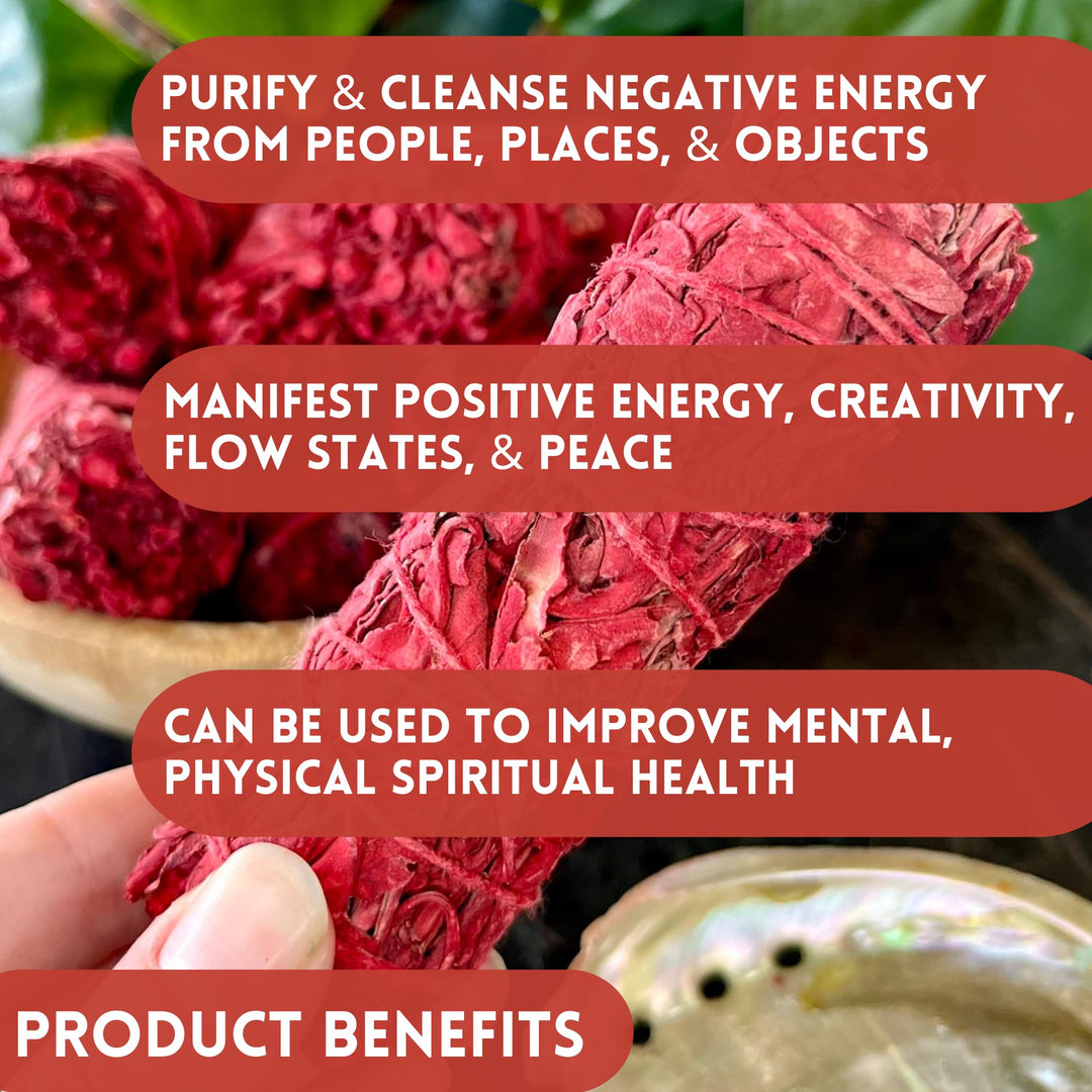 Sage Smudge Kit | Dragon&#39;s Blood Sage, Sweetgrass Braid, &amp; Palo Santo Stick(s) Smudging Kit for Meditation, Yoga, Reiki, Home Cleansing, &amp; Aromatherapy (Starter Kit, Dragons Blood Sage)