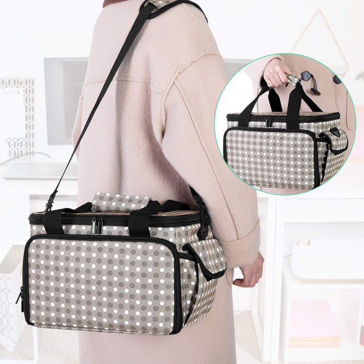 Yarwo Carrying Case Compatible with Cricut Joy, Tote Bag with Detachable Divider for Power Adapter and Craft Accessories, Dots