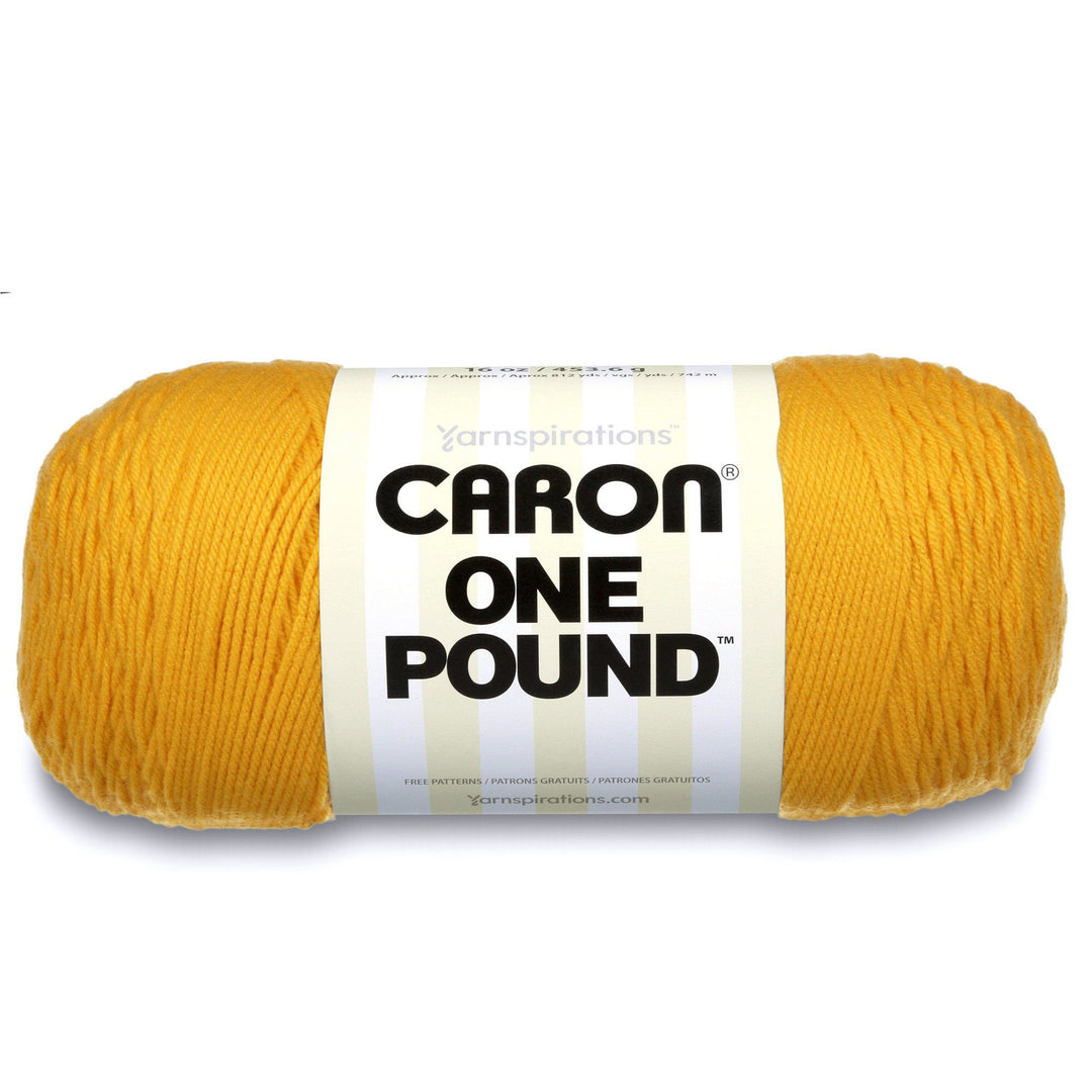 29401010549 One Pound Solids Yarn, 16oz, Gauge 4 Medium, 100% Acrylic - Sunflower- For Crochet, Knitting &amp; Crafting ( 1 Piece )