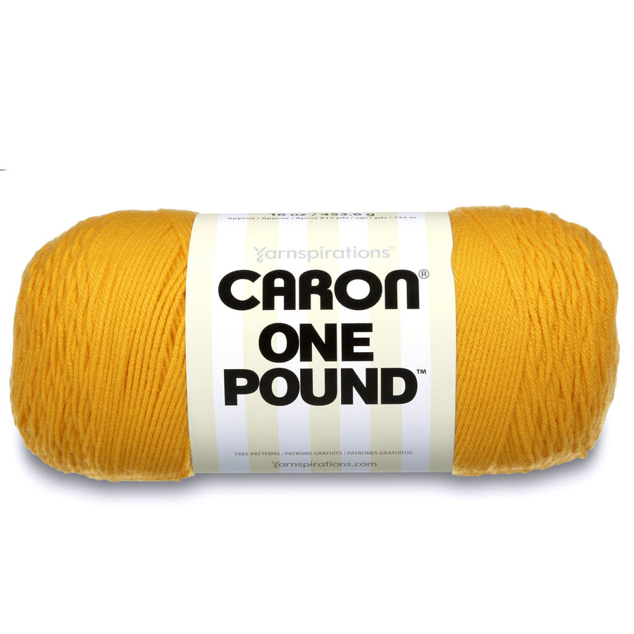 29401010549 One Pound Solids Yarn, 16oz, Gauge 4 Medium, 100% Acrylic - Sunflower- For Crochet, Knitting & Crafting ( 1 Piece )