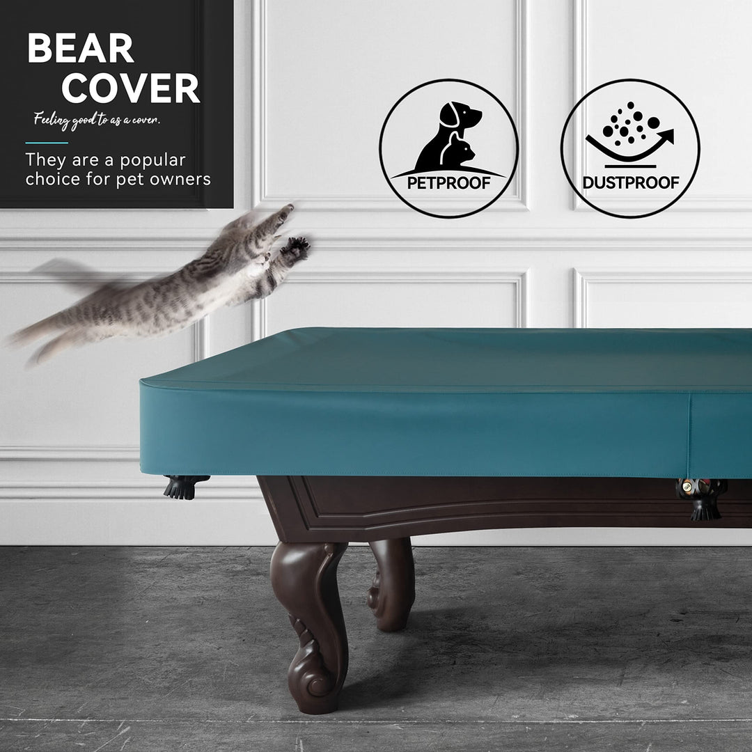 Heavy Duty Leatherette Billiard Pool Table Cover, Waterproof &amp; Tearproof Cover for Pool Table 7/8/9FT (10 Colors Available) (8 Feet/Malachite Green)