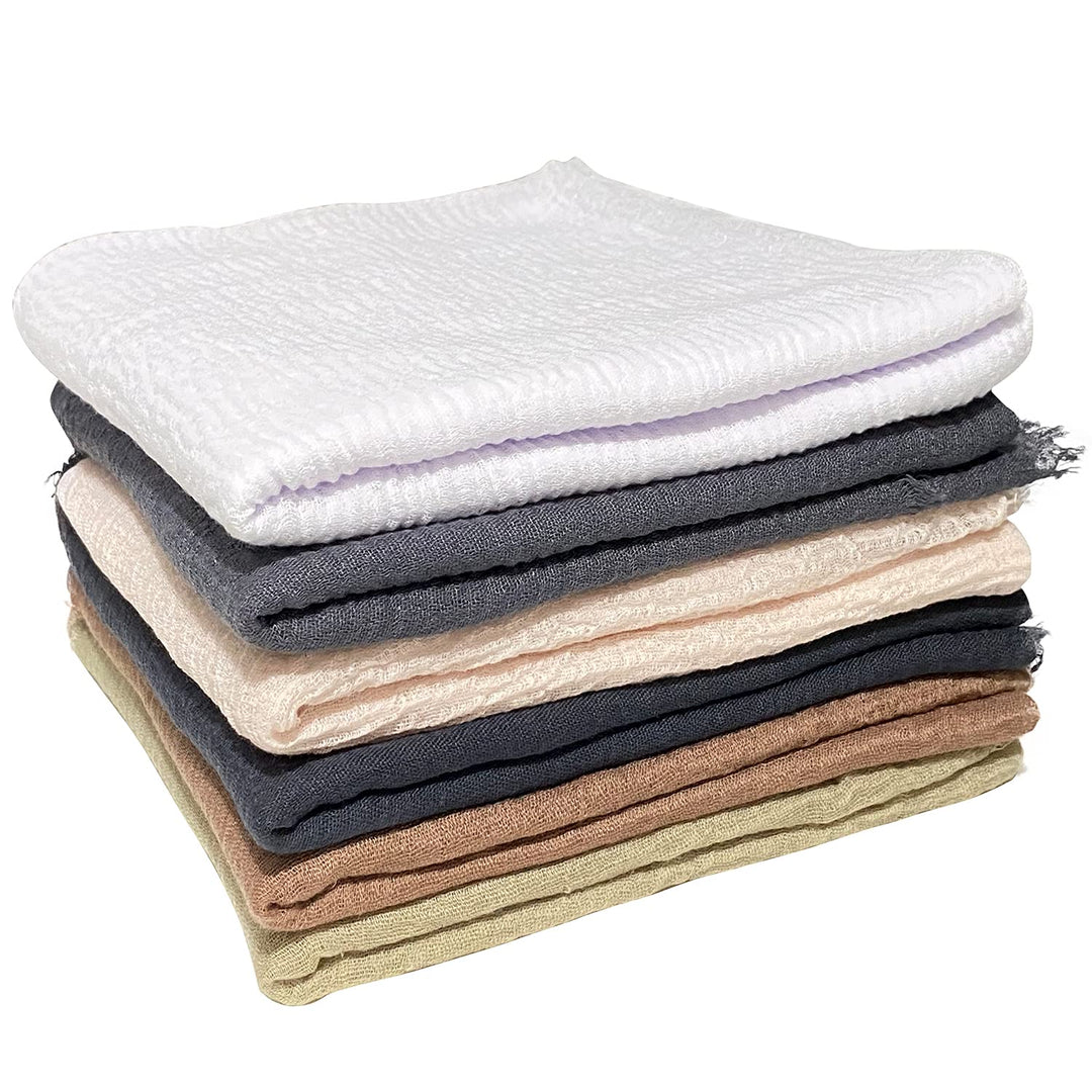 MANSHU 6PCS Women Soft Cotton Scarf Shawl Long Scarf, S